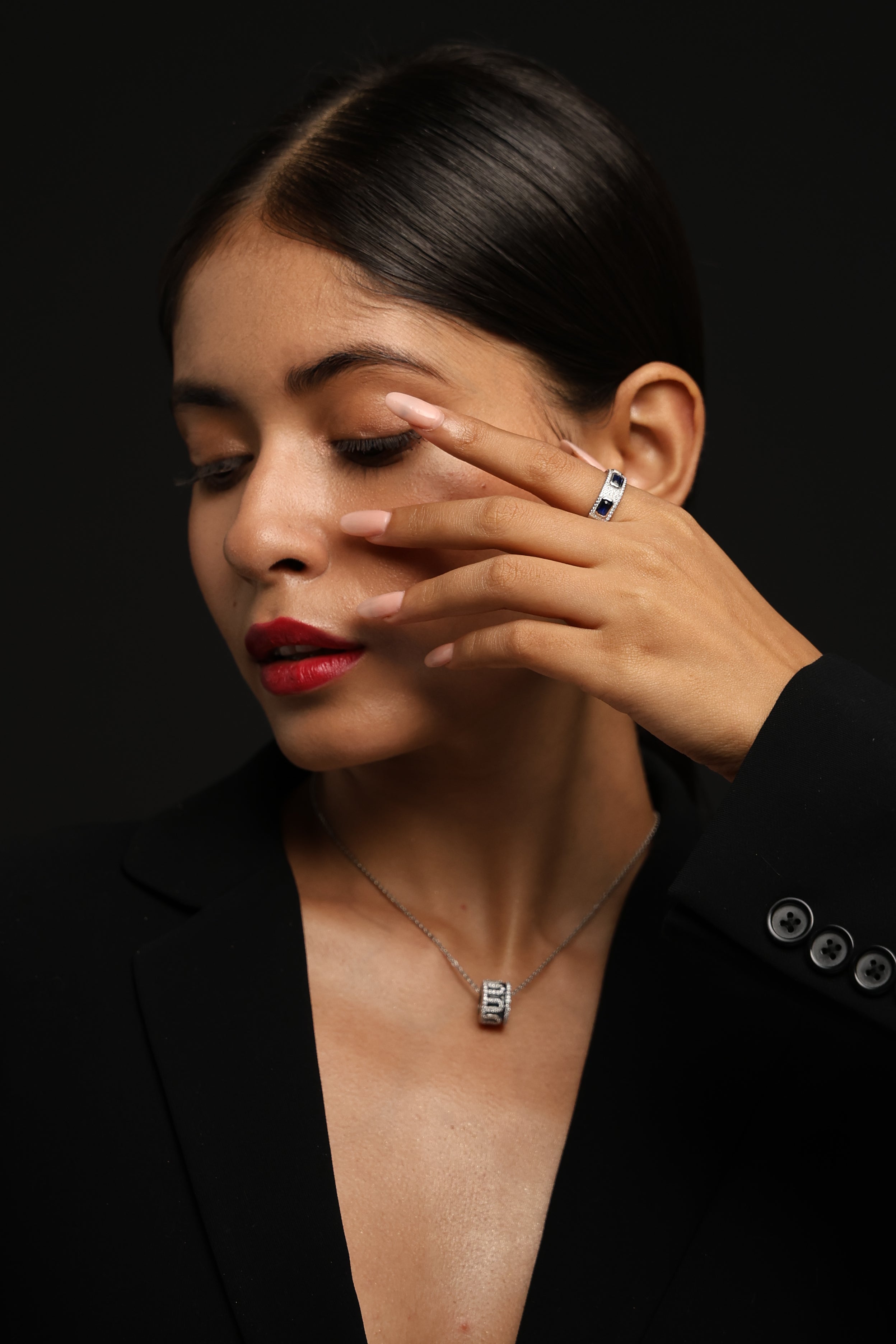 Blue Sapphire Studded Ring