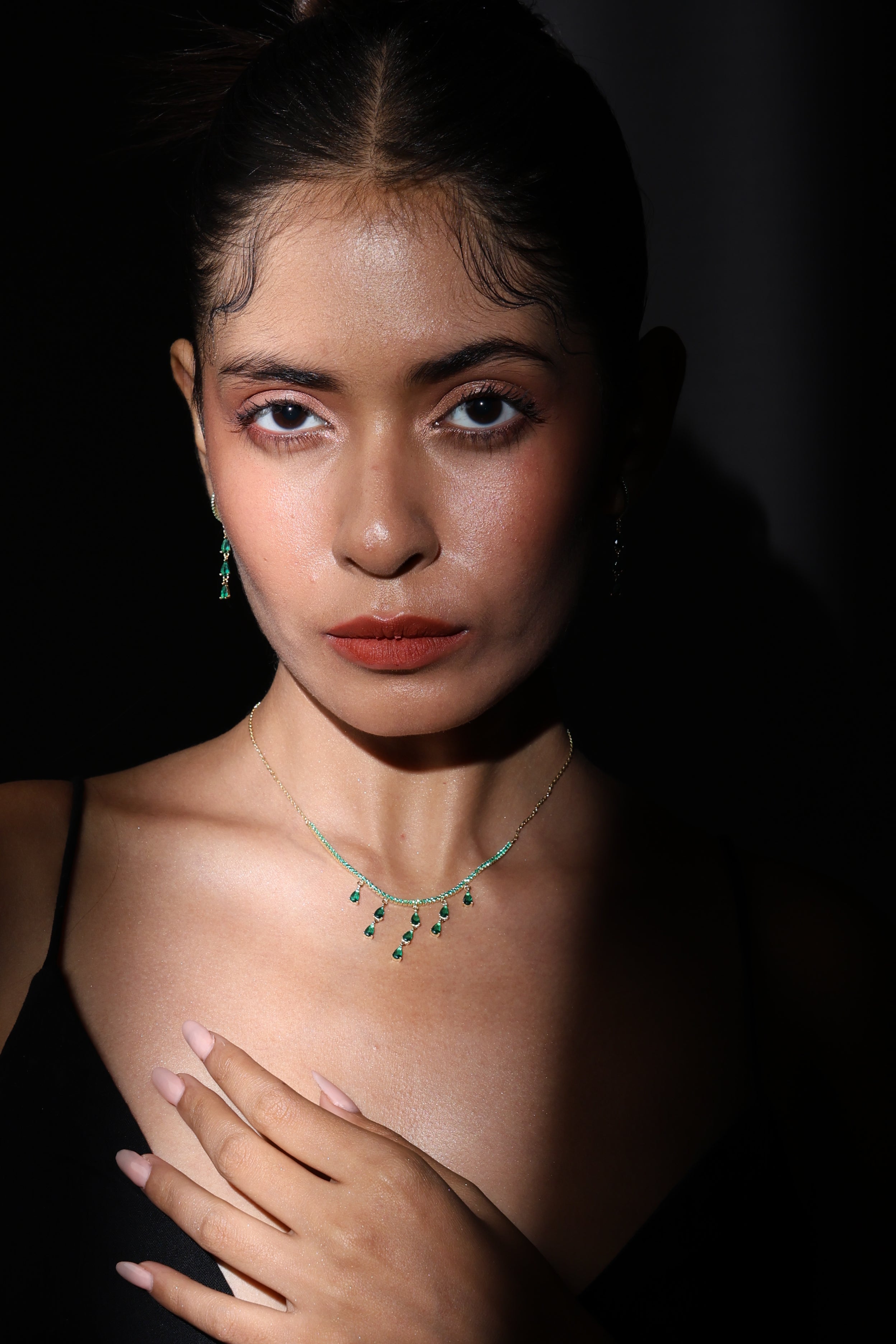 Emerald Tear Drop Set