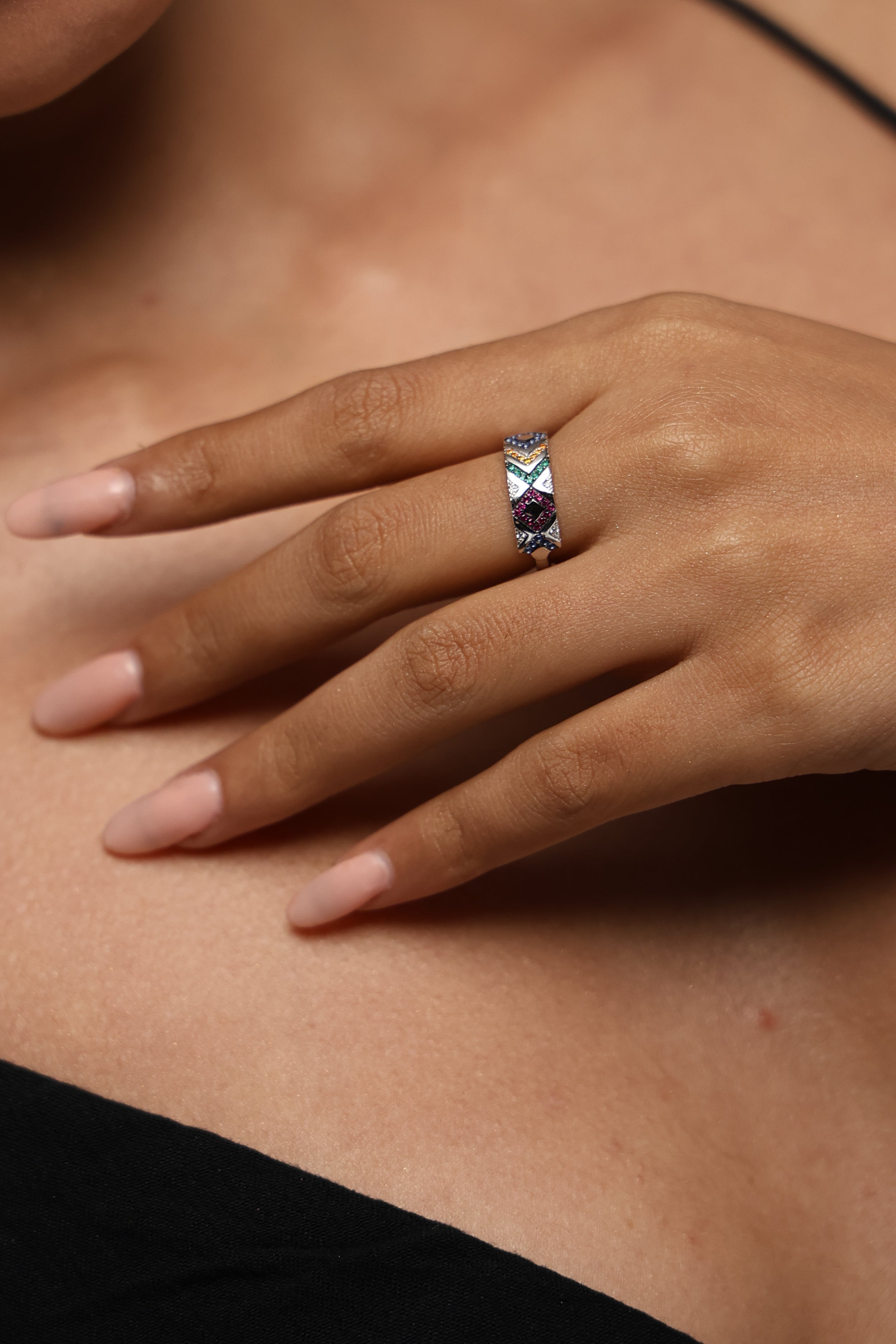 Rainbow Geometric Ring 2