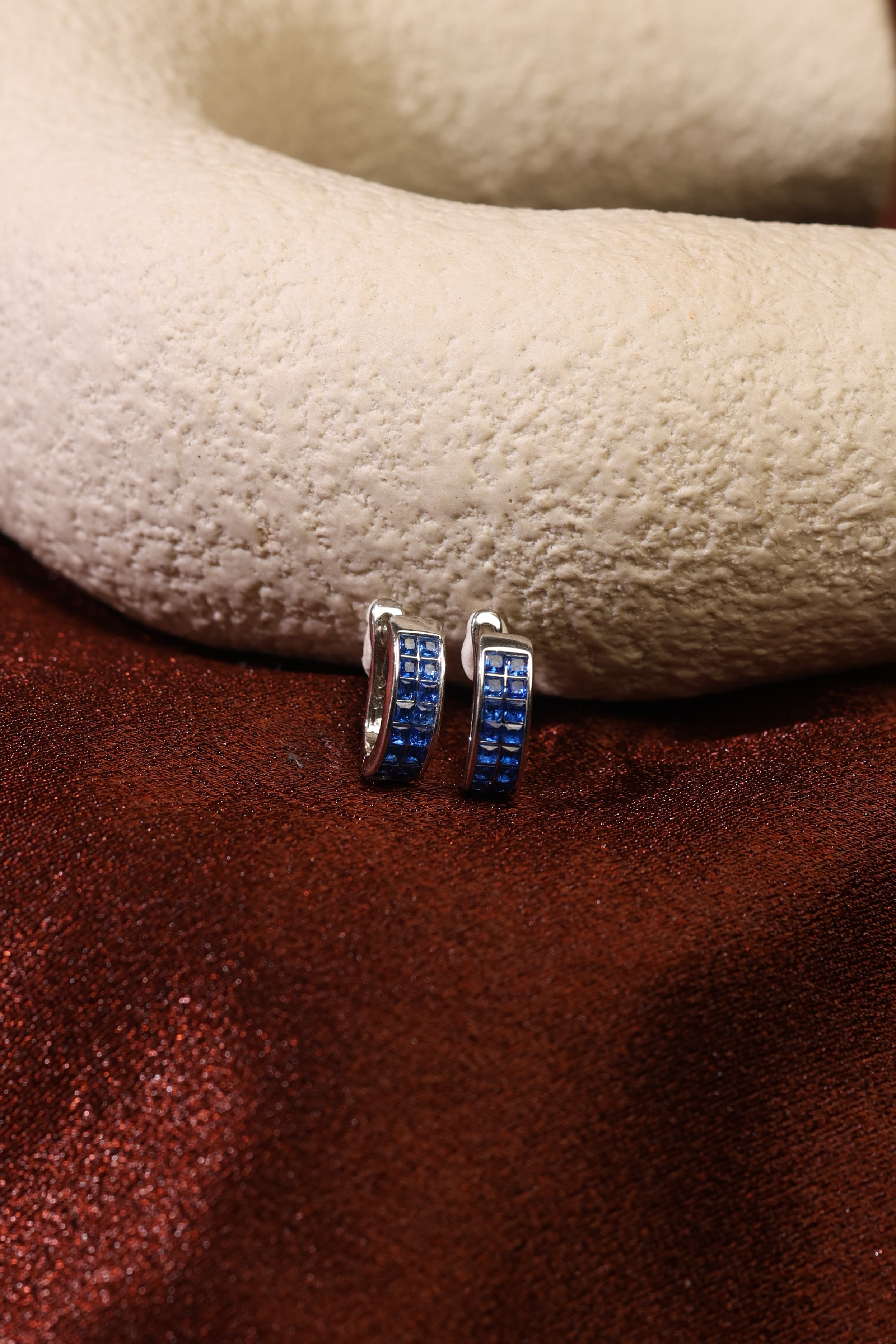 Blue Sapphire Mini Hoops