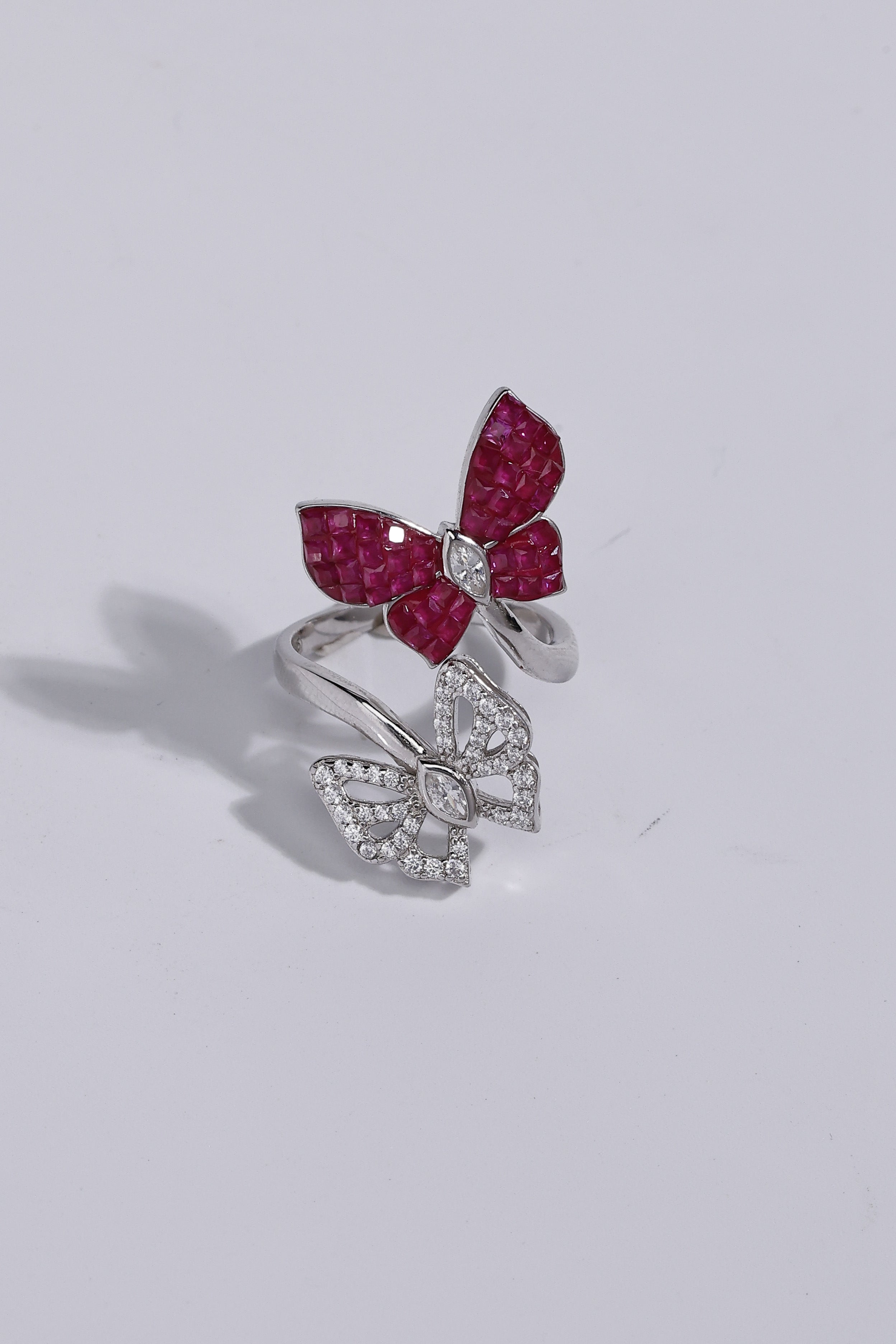 Ruby Dual Butterfly Ring
