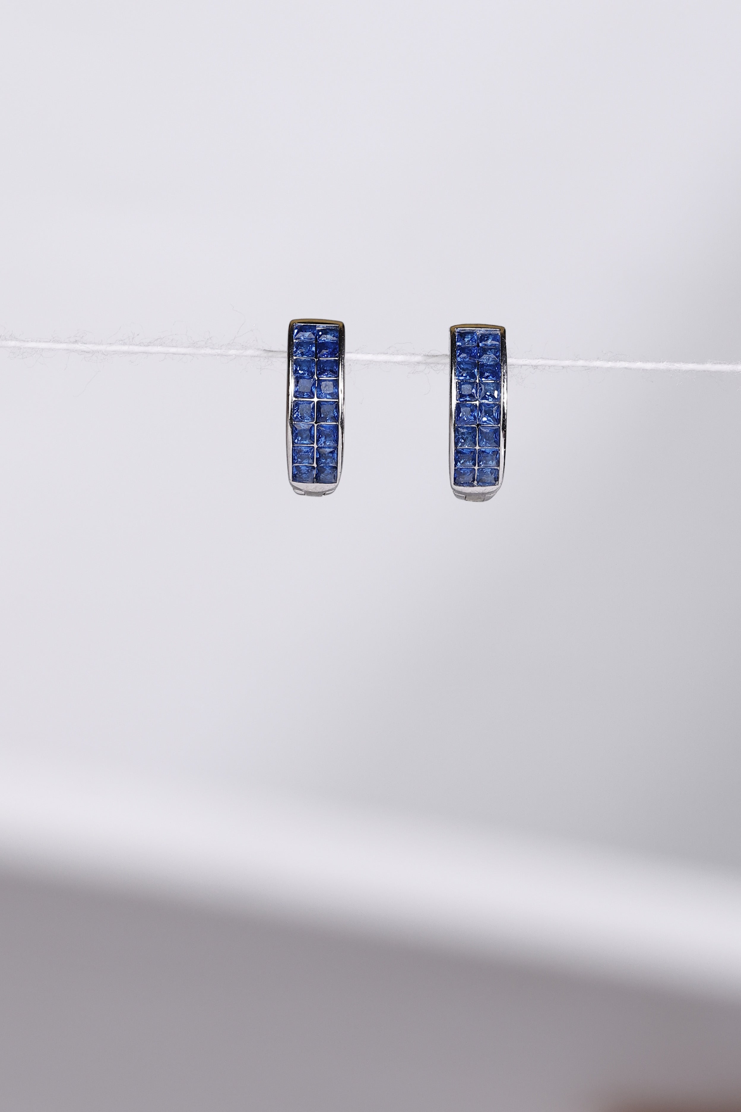 Blue Sapphire Mini Hoops