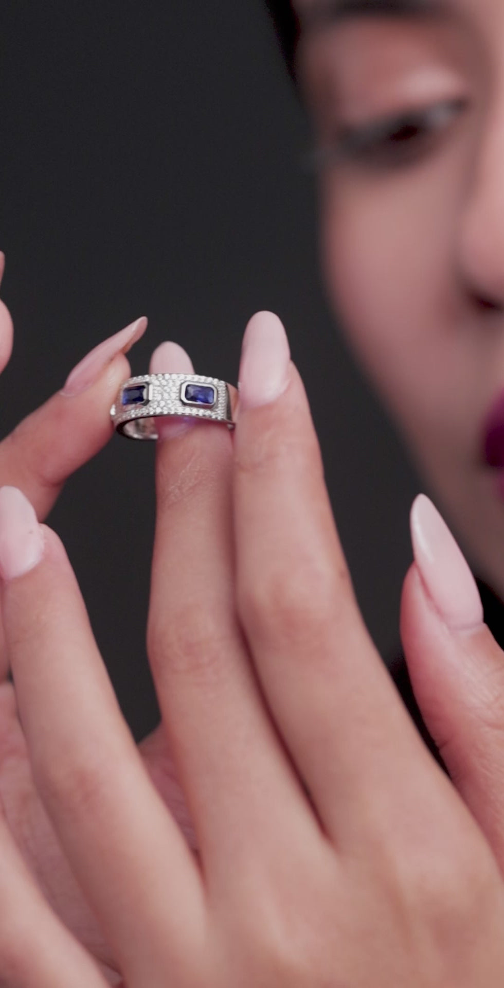 Blue Sapphire Studded Ring